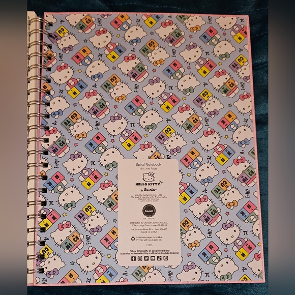 Hello Kitty Large Spiral Notebook, Science/Chemist Lab with safety goggles. NWT - Picture 3 of 5